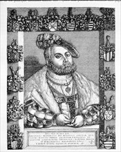 John Frederick the Magnanimous (1503-1554), Elector of Saxony, engraving, 1543.