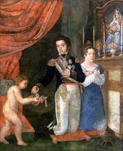 Pedro I and his wife Leopoldina (1798-1834) Emperor of Brazil.