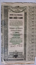 Obligation of 500 pesetas of the Compañía de los Ferrocarriles de Madrid a Zaragoza y a Alicante,?