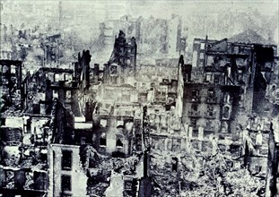 Spanish Civil War (1936 - 1939), view of the population of Guernica after the bombing of the Cond?