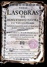 Cover of the book 'Todas las obras de Don Luis de Góngora en varios poemas' (All Works of Don Lui?