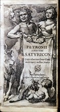 Cover of the work 'Satyricon' by Petronius, Latin edition printed in Amsterdam in 1634.
