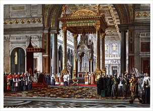 Pontifical ceremonies, 19th century. Vatican City. Feast of Saint Paul. Pontifical Mass at the Ch?