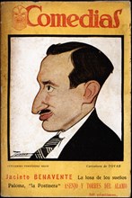 Cover of the publication 'Comedias'. Caricature of Guillermo Fernandez-Shaw Iturralde (1893-1965)?