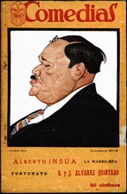 Cover of the publication 'Comedias'. Caricature of Alberto Alvarez Insúa Escobar (1885-1963). Sig?