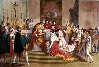 Pius VII crowns Napoleon as emperor in Notre Dame in 1804.
