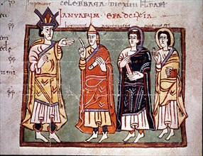 Council held in 622, miniature in the 'Codex Albeldense' (Codex Conciliorum Albeldensis seu Vigil?