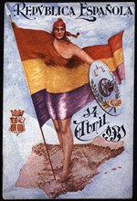 Allegory of the Republic, Second Spanish Republic, published in Madrid in 1931.