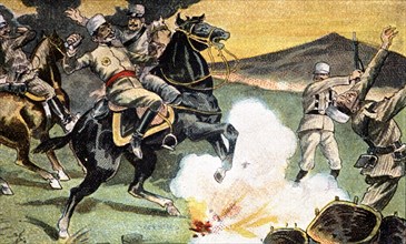 Morocco's War (1909-1913), General Prietos death in 1909, drawing from the time.