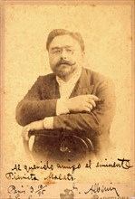 Isaac Albéniz (1860-1909), Spanish composer and pianist, autographed photo dedicated to the piani?