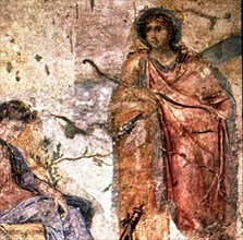 Frescoes from Pompeii representing 'Mars and Apollo'.
