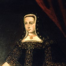 Detail of the portrait 'Juana la Loca' (1479-1555), Queen of Castile and daughter of the Catholic?