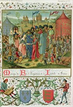 Charles VI delivers his daughter Isabel of France to Richard II, King of England, before the asse?