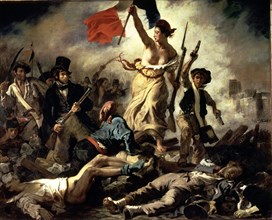 Liberty leads the people, July 28, 1830, oil by Eugene Delacroix.