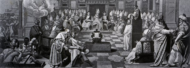 First Council of Nicaea, held in 325 under the pontificate of Pope Sylvester I and the reign of C?