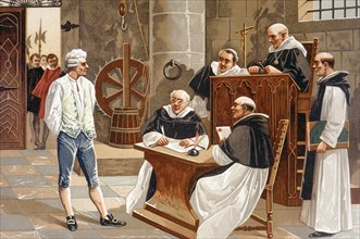 Judgment of the court of inquisition of Geneva to Spanish theologian Miguel Servet, condemning hi?