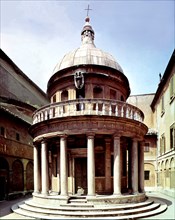 Circular small temple of San Pietro in Montorio in Rome, designed by Bramante, 1502.