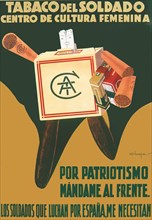 Spanish Civil War (1936-1939). 'Soldier's cigarettes', advertising poster published by the nation?