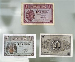 Spanish Civil War (1936-1939). Banknotes issued in Burgos in 1937 and 1938, by the national side ?