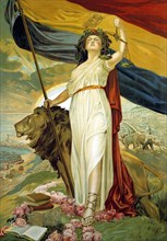 Poster with the representation of the Second Republic, proclaimed on April 14, 1931.