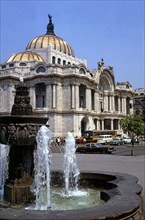 Mexico City, Palace of Fine Arts, built between 1910 and 1934 in white marble by Italian architec?
