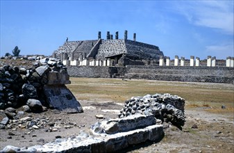 Tula, religious civic center of the Toltec culture founded around 900 AD, under the name Tollan X?