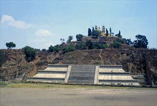 Cholula, important ceremonial center, remains of the old 'Tepanapa pyramid', at top the church of?