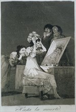 Los Caprichos, series of etchings by Francisco de Goya (1746-1828), plate 55: 'Hasta la muerte' (?
