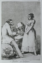 Los Caprichos, series of etchings by Francisco de Goya (1746-1828), plate 73: 'Mejor es holgar' (?