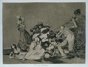 The Disasters of War, a series of etchings by Francisco de Goya (1746-1828), plate 5: 'I son fier?