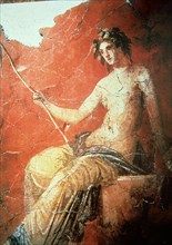 Fresco depicting a girl, 212 d.C, from the Baths of Caracalla.
