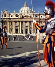 Swiss Guard at the Basilica of St. Peter in the Vatican.
