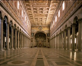 Interior view of the Basilica of St. Paul Outside in Rome.