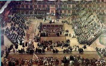 Auto-da-fe in the Plaza Mayor of Madrid, oil on canvas from 1683.
