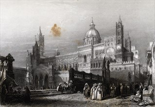 View of the Cathedral of Palermo, 1840, engraving.