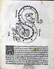 Ursa Major, Ursa Minor and Dragon, mithological interpretation of the constellations, engraving i?
