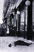Murder of José Canalejas in Puerta del Sol on November 12, 1912, the body of President of Council?