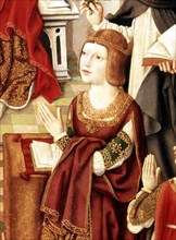 Portrait of Isabel the Catholic, picture detail 'Virgin of the Catholic Kings' 1490.