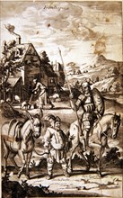 Frontispiece illustration from the book 'Don Quixote of La Mancha', London, William Whitwook, 168?