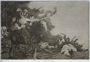 The Disasters of War, a series of etchings by Francisco de Goya (1746-1828), plate 17: 'No se con?