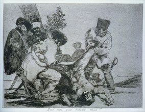 The Disasters of War, a series of etchings by Francisco de Goya (1746-1828), plate 33: 'Que hai q?