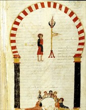 Illuminated page from the Codex of Beatus of Tabara, 10th century.