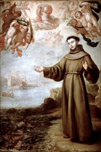 Saint Anthony Abbot preaching to fish' oil by Carreño de Miranda.