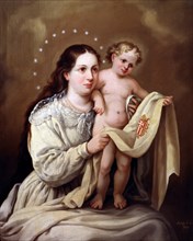 Virgin of Mercy, oil.