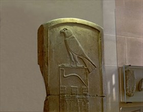 Stela of the snake king made in limestone, detail of the top, comes from Abydos, 2900 b.C..