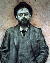 Portrait of Isaac Albéniz (1860-1909), Spanish composer, charcoal drawing by Ramon Casas.