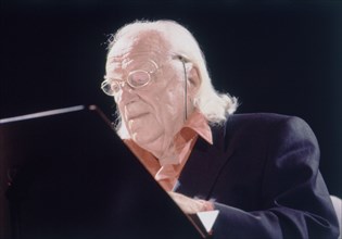 Rafael. Alberti (1902-1999), Spanish poet and politician, Cervantes award in 1983, photo of  1991.