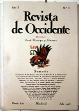 Cover of 'Revista de Occidente'  No. 1. July 1932 magazine founded and directed by José Ortega y ?