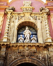 Detail of the door of the Museum of Fine Arts, Seville.