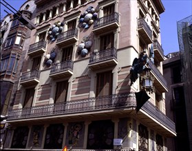 Detail of Bruno Cuadros House in Pla de l'Os on the Ramblas, 1883 by Josep Vilaseca i Casanoves.